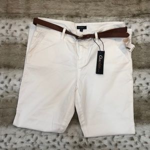 Agaci Chocolate USA Women White Stretchy Pants M